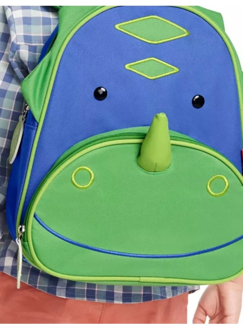 Blue & Green Kids Dinosaur Backpack - Brand